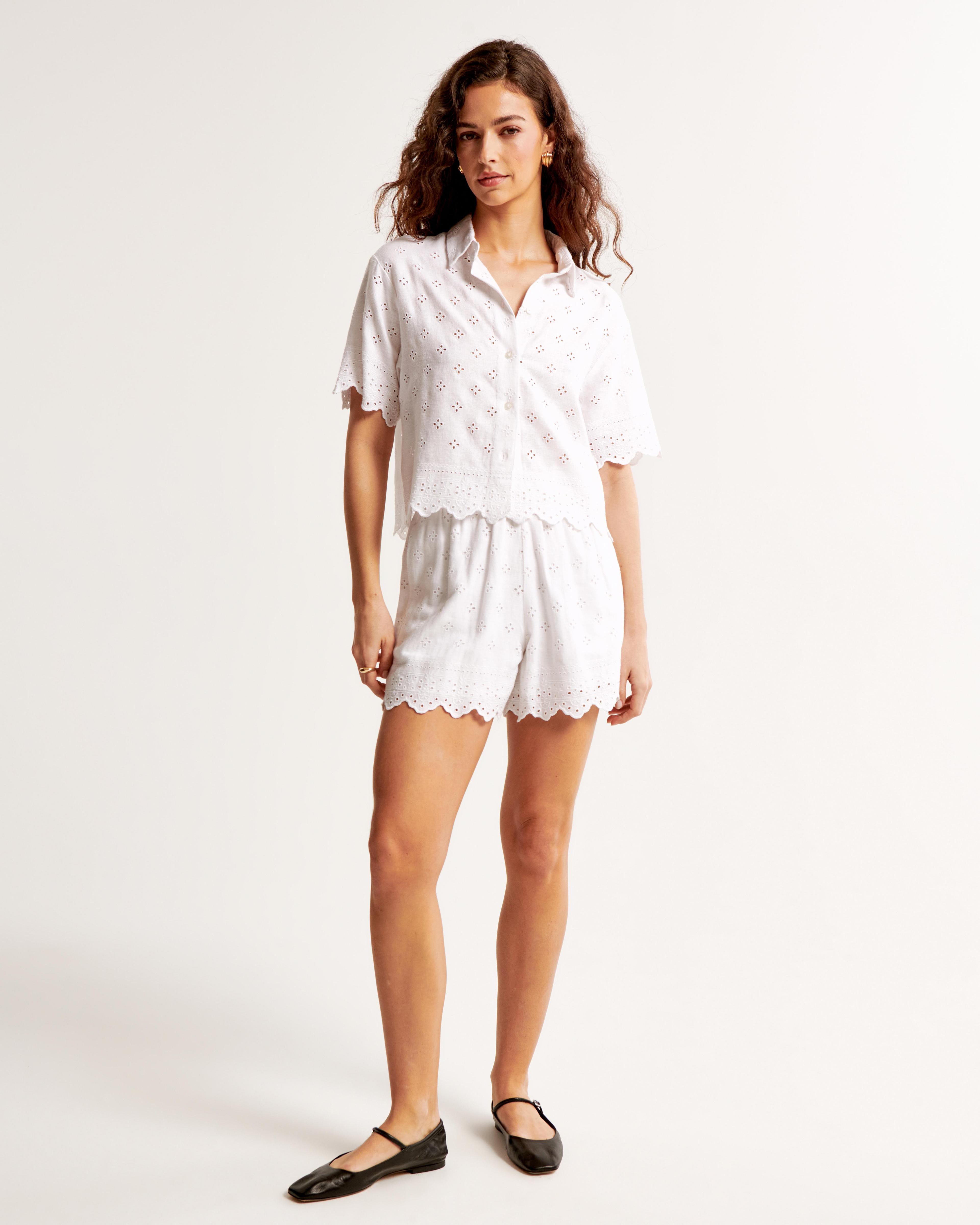 Linen-Blend Pull-On Short Product Image