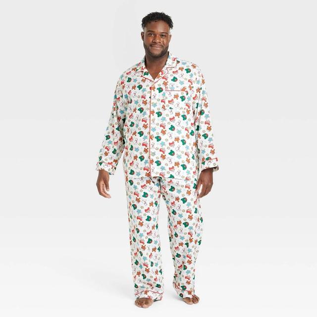 Mens Big & Tall Holiday Treats Print Flannel Holiday Matching Family Pajama Set - Wondershop White 4XLT Product Image