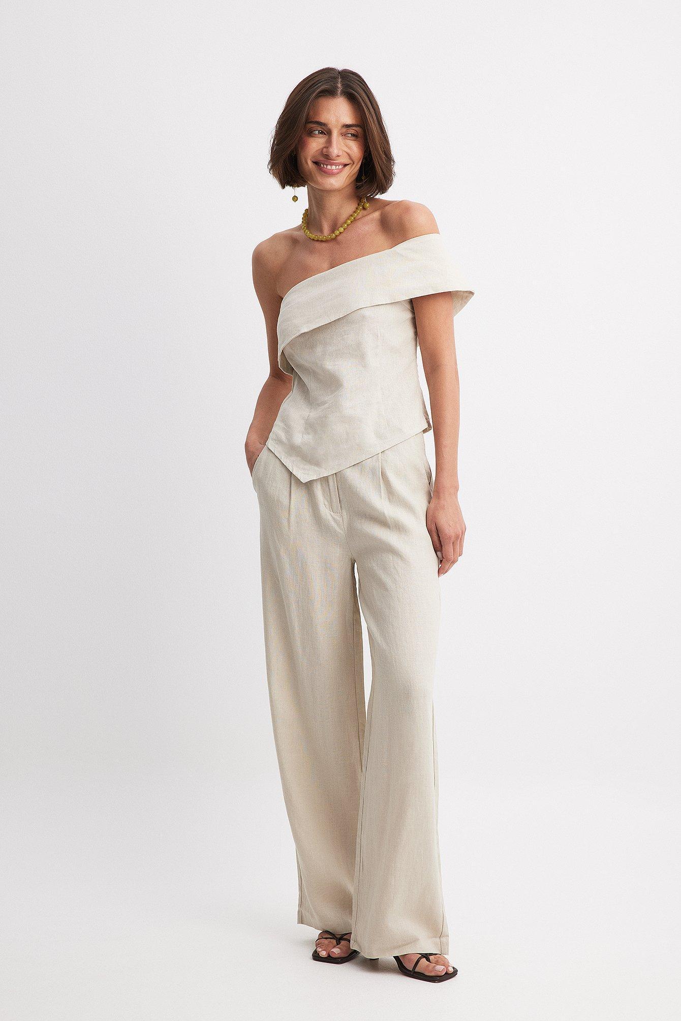 Linen Wide Leg Pants Product Image