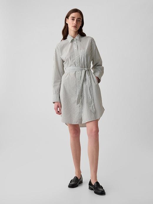 Organic Cotton Stripe Mini Shirtdress Product Image