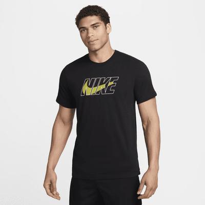 NIKE Men's Dri-fit Fitness Short Sleeve Logo Graphic T-shirt In Football Grey Product Image