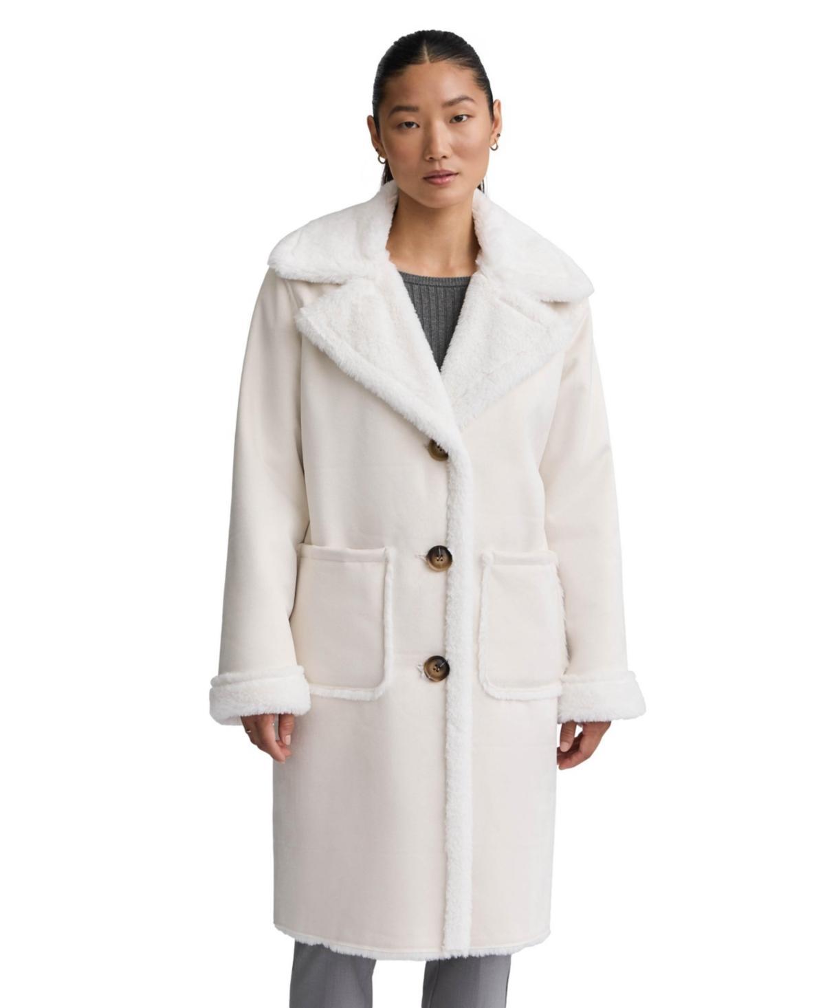 Nvlt Womens Mid Length Shearling Coat Product Image