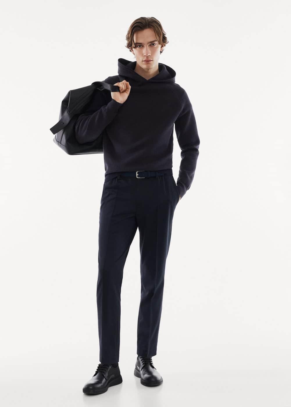 MANGO MAN - Stretch knit sweatshirt dark navyMen Product Image