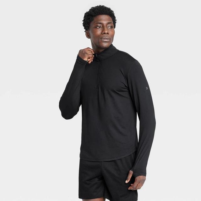 Mens Soft Stretch Zip Top - All In Motion Black Onyx M Product Image