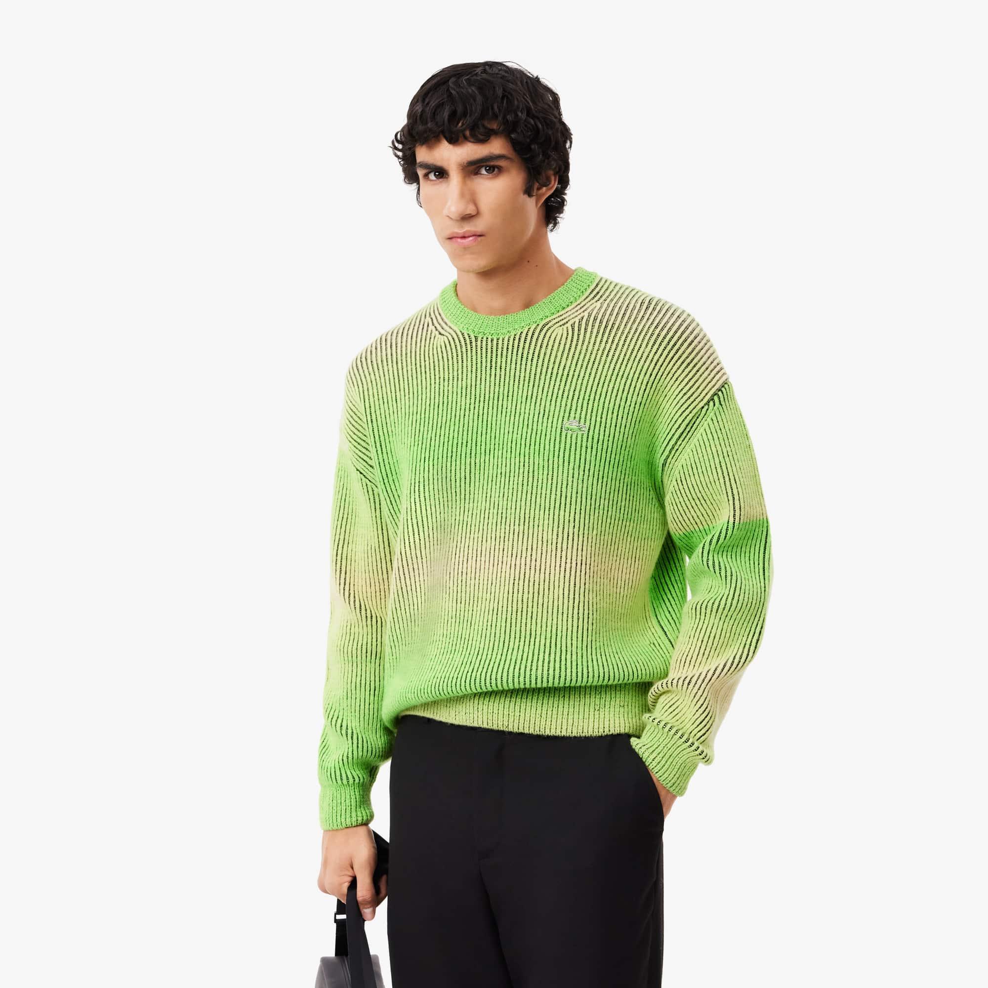 Relaxed Fit Ombré Crew Neck Sweater Product Image