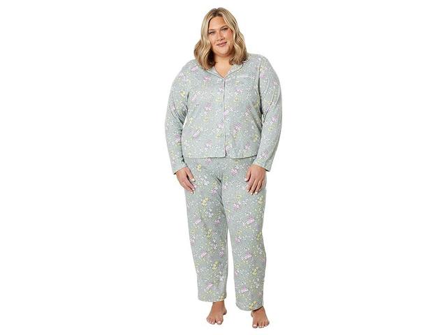 Karen Neuburger Plus Size Gramercy Park Long Sleeve Girlfriend PJ Set (Breezy Blossom) Women's Pajama Sets Product Image