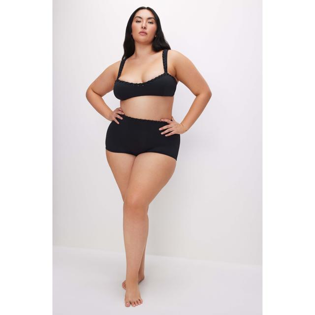 Womens Whip Stitch Compression Swim Shorts | Black, Size Small | Good American by Khlo Kardashian Product Image