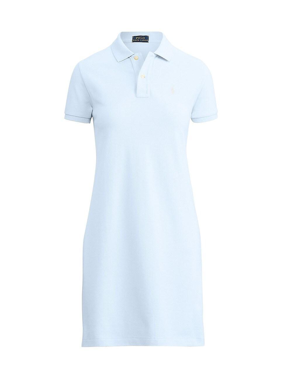 Womens Cotton Mesh Short-Sleeve Polo Dress Product Image