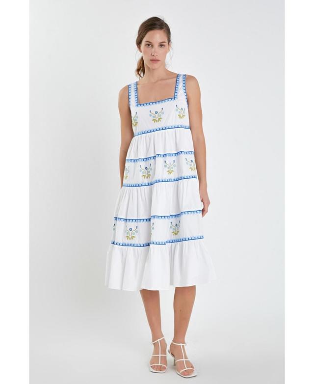 English Factory Womens Embroidered Midi Dress Product Image