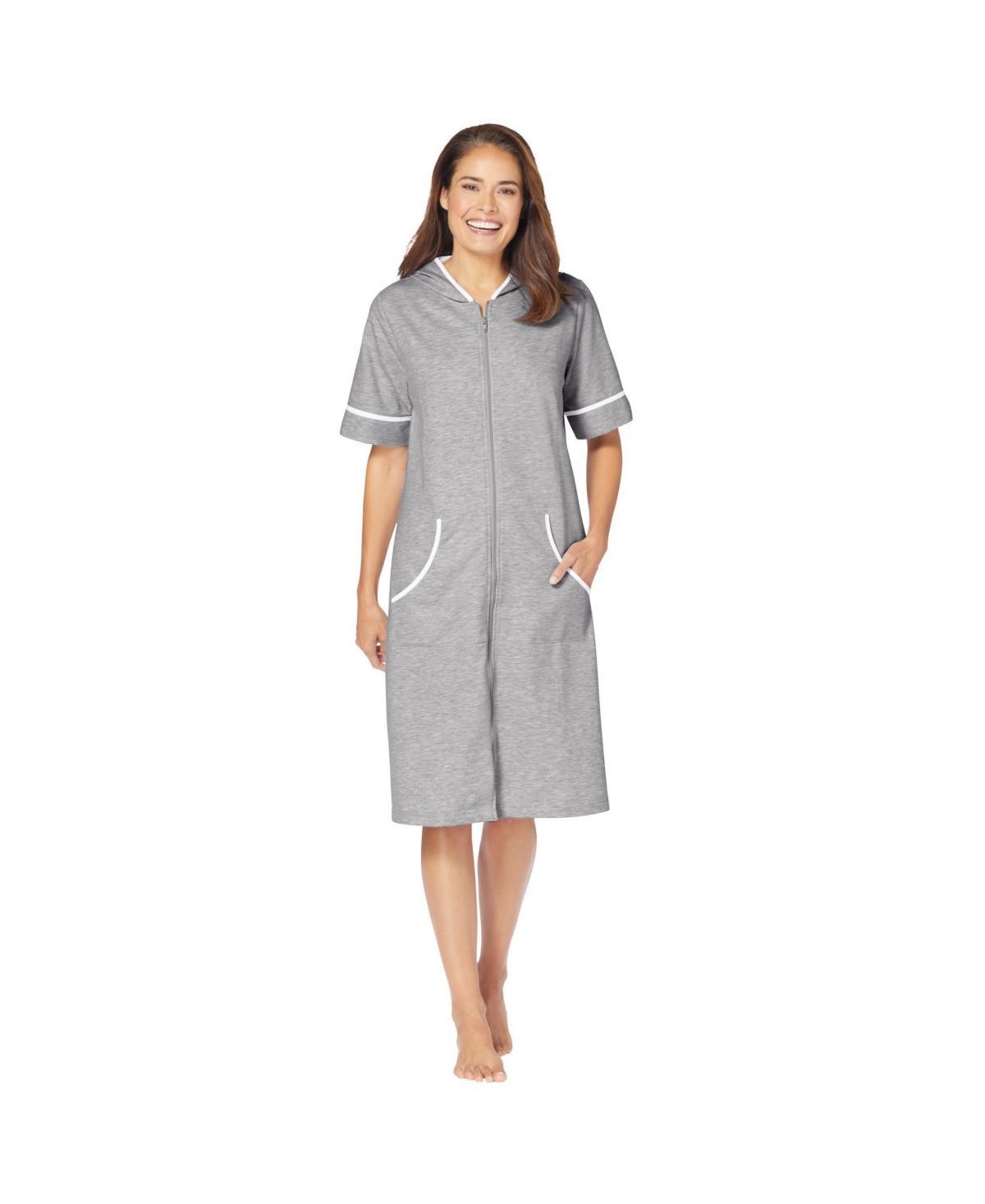 Dreams & Co. Womens Short French Terry Robe Product Image