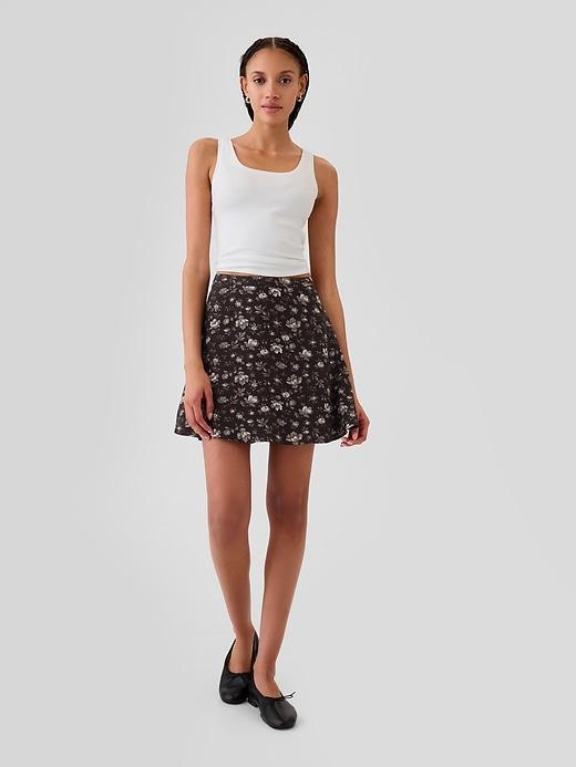 Crepe Floral Mini Skirt Product Image