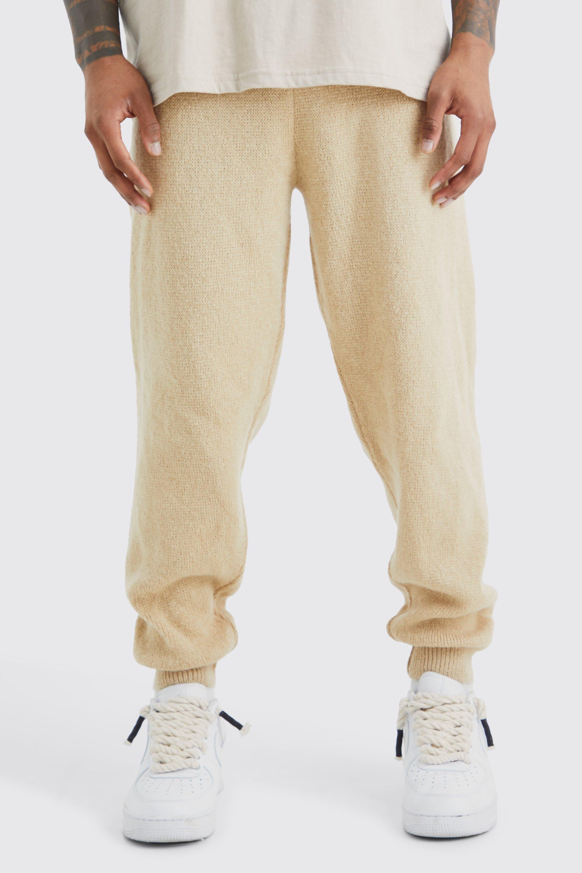 Brushed Ribbed Knitted Sweatpants | boohooMAN USA Product Image