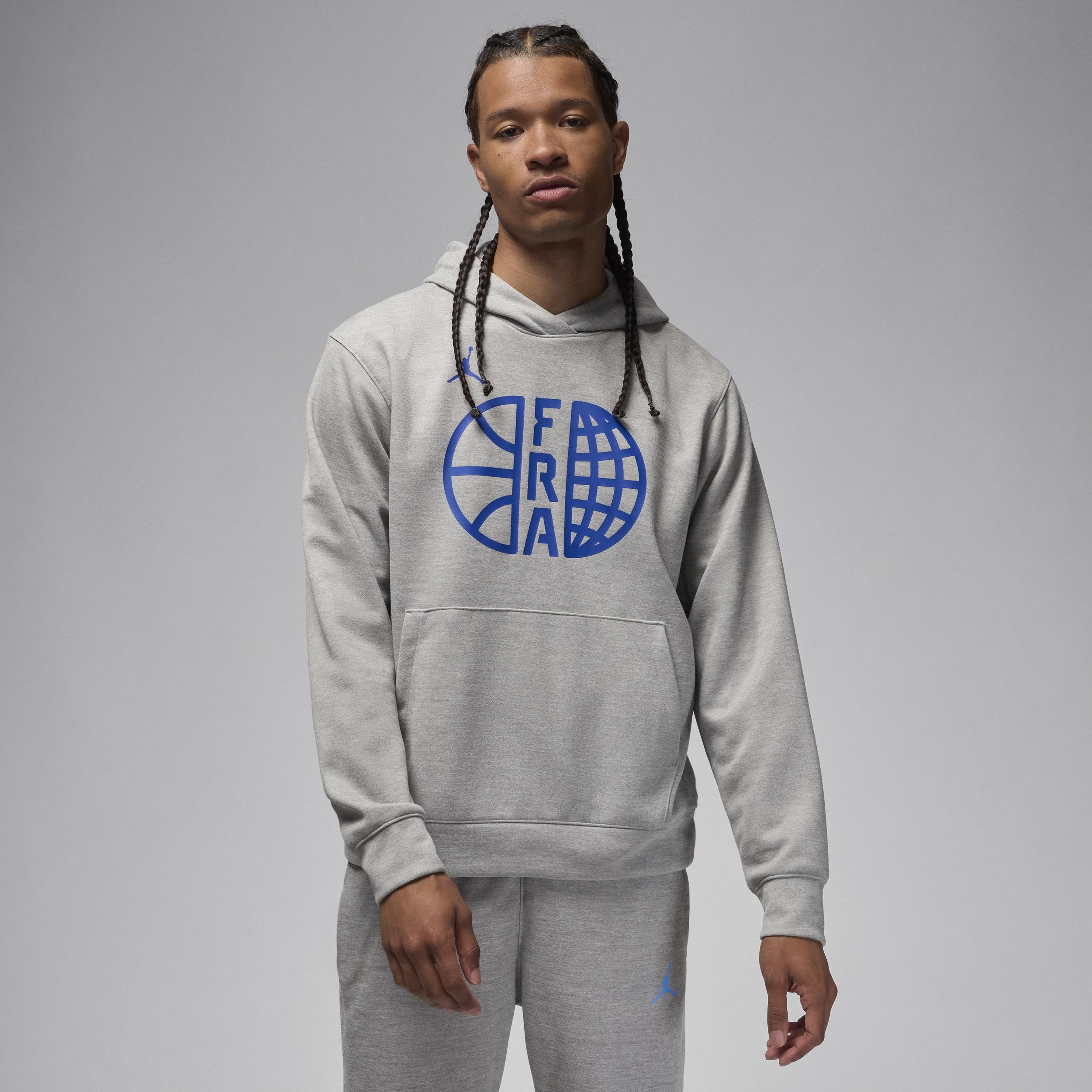 Nike Mens Gray France Basketball Authentic Practice Club Pullover Hoodie Product Image