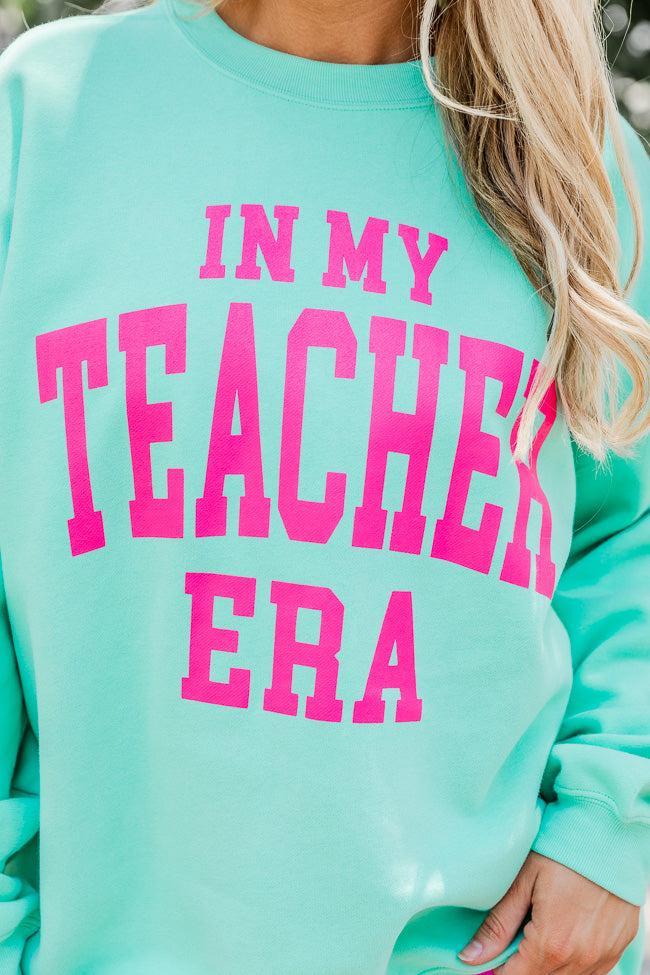 In My Teacher Era Lime Oversized Graphic Sweatshirt Product Image