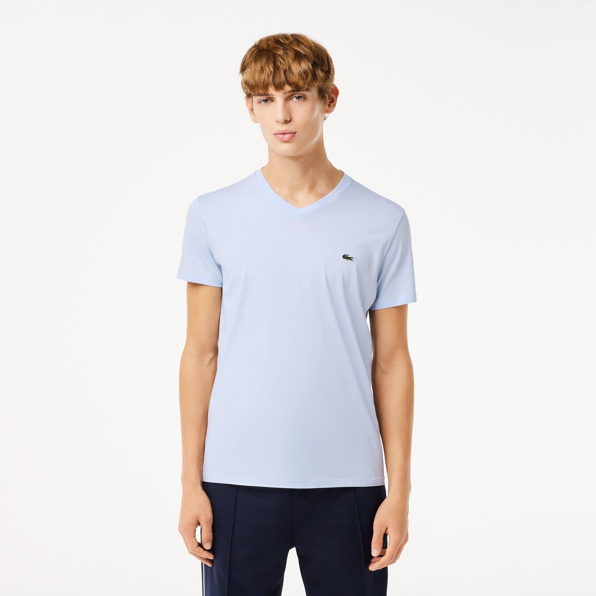 Lightweight Cotton Pima V Neck T-shirt Product Image