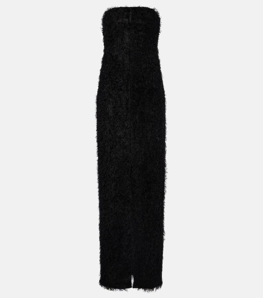 TOTÊME Black Strapless Fil Coupé Maxi Dress Product Image