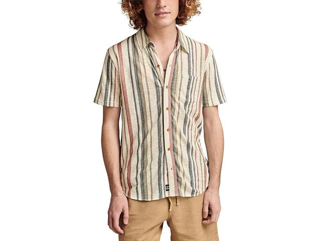 Lucky Brand Linen Short Sleeve Button Down Shirt Men's Clothing Product Image