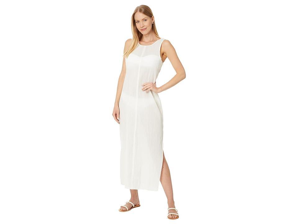 Madewell Crinkle Cotton Sleeveless Open-Back Midi Dress (Lighthouse) Women's Swimwear Product Image