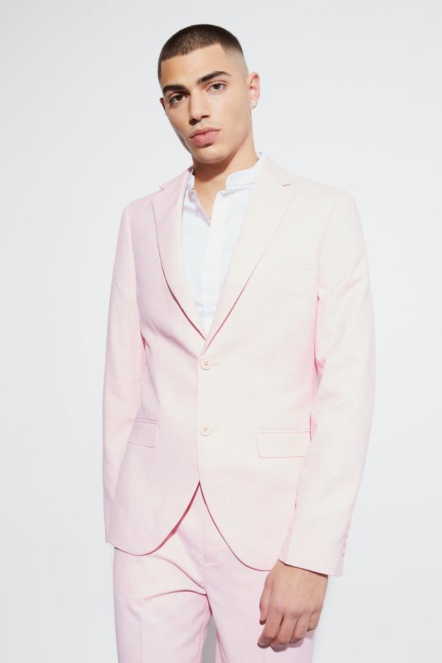 Skinny Micro Texture Suit Jacket | boohooMAN USA Product Image