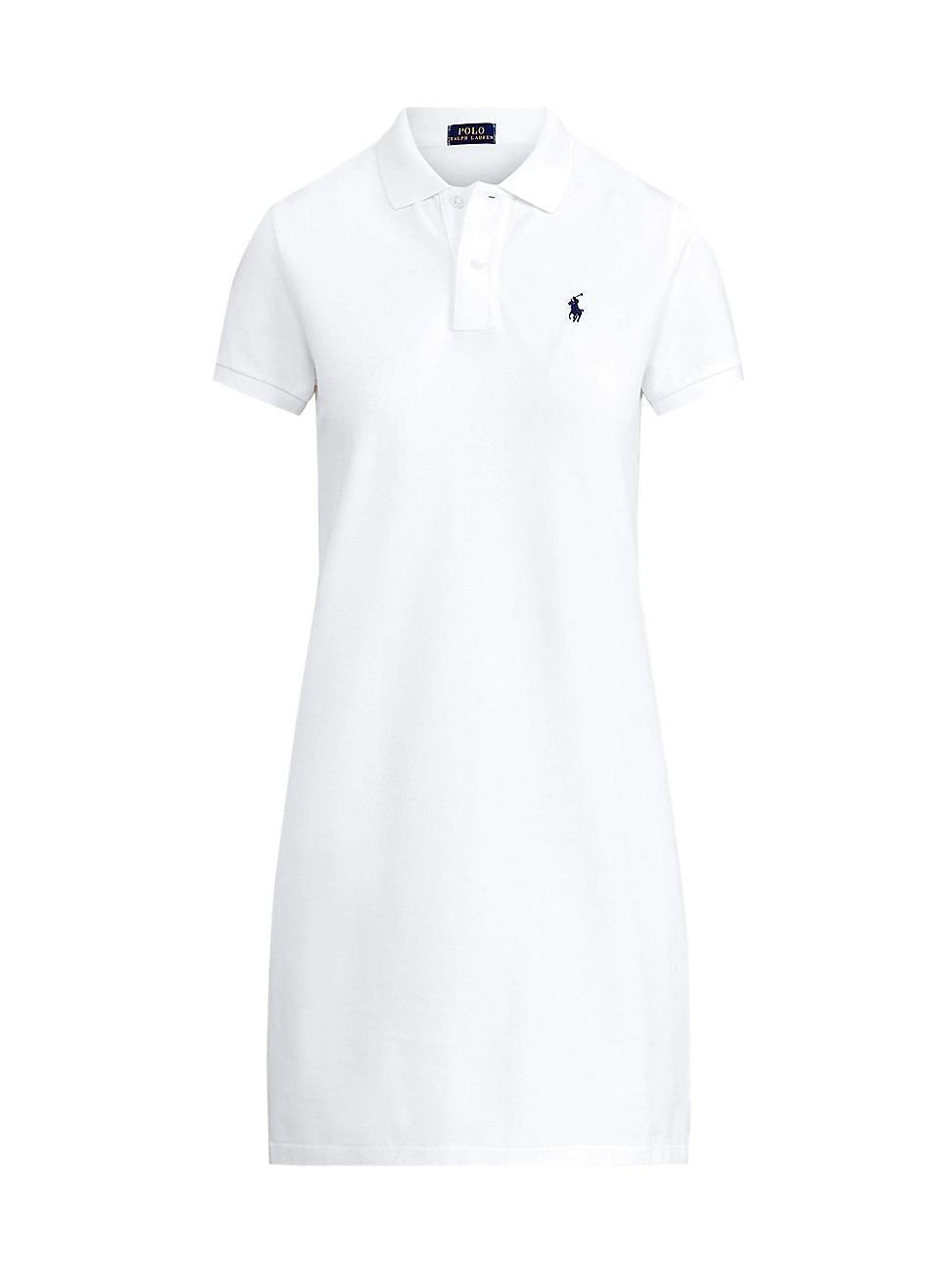 Womens Cotton Mesh Short-Sleeve Polo Dress Product Image