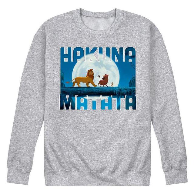 Disneys The Lion King Mens Hakuna Matata Fleece Sweatshirt Med Grey Product Image