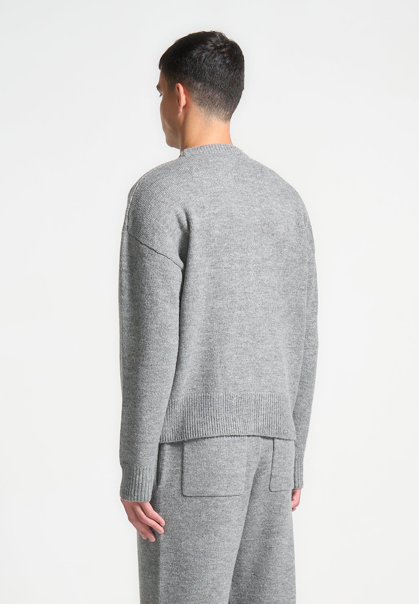 Signature Mohair-Blend Crewneck Jumper - Grey Male Product Image