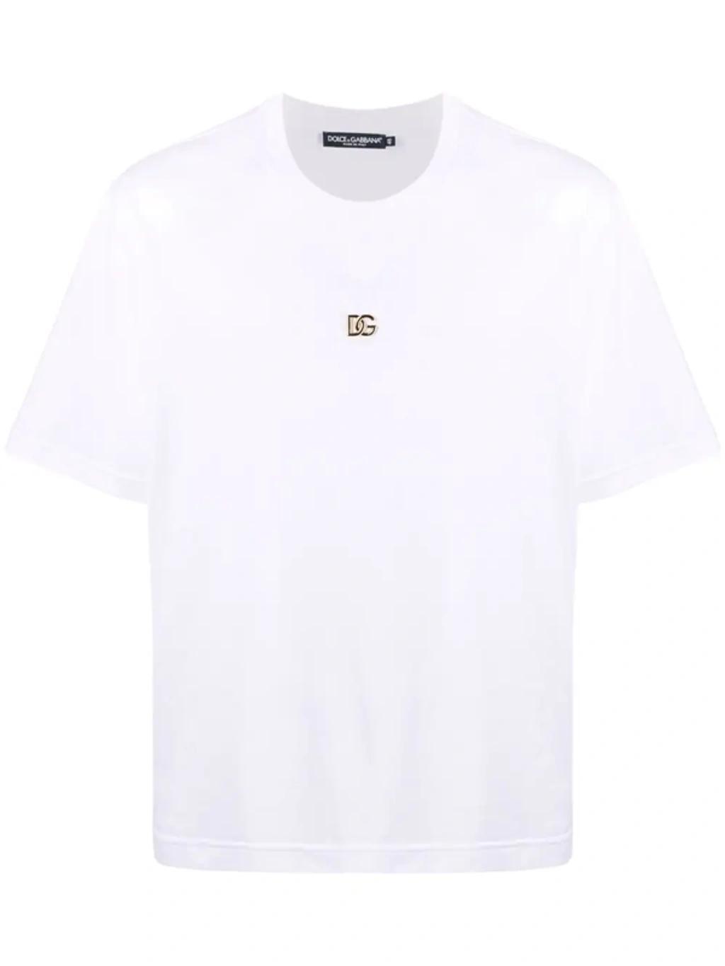 Logo-plaque Short-sleeve T-shirt In White Product Image