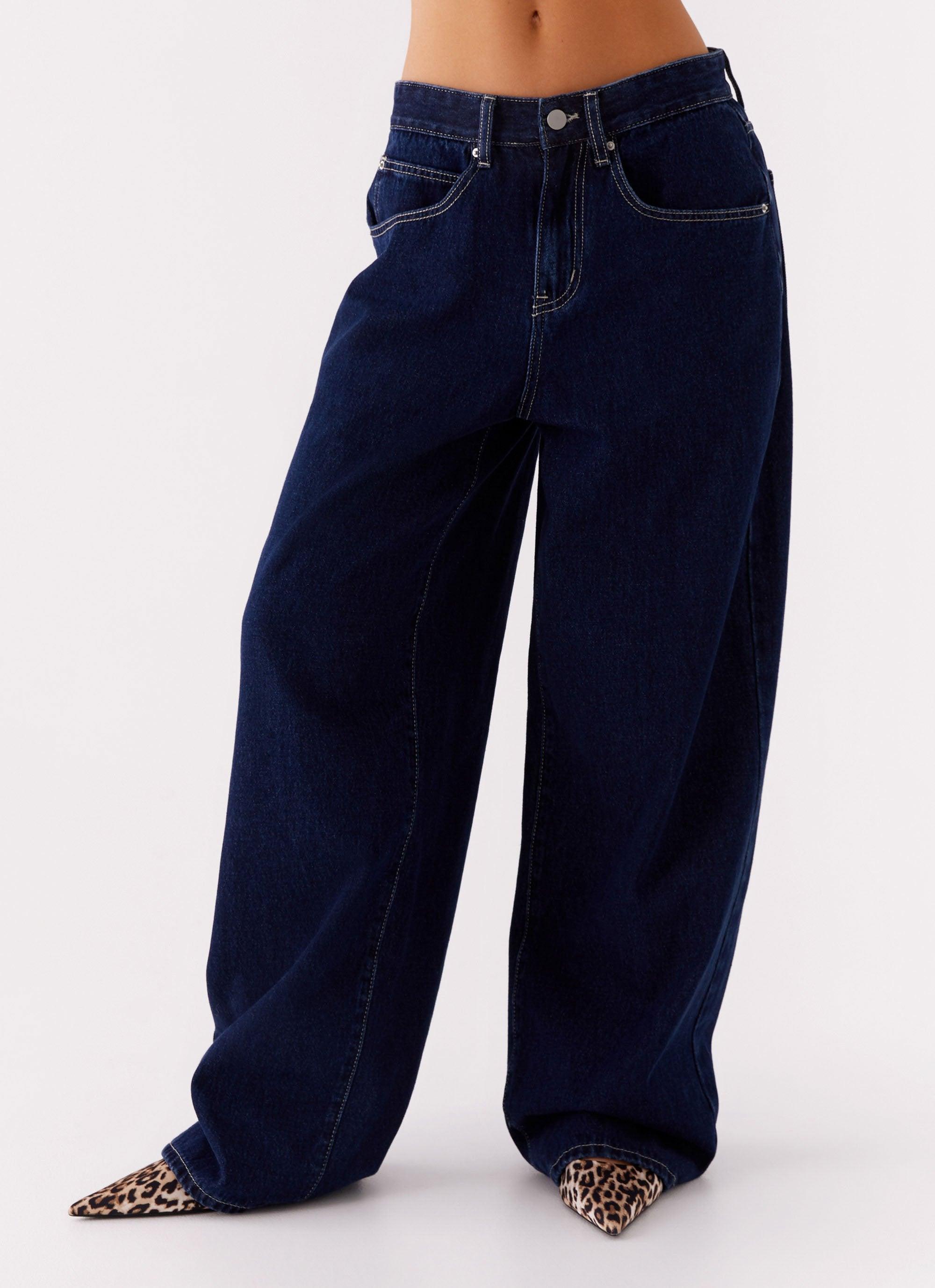 Kailey Fold Up Denim Jeans - Raw Blue Product Image