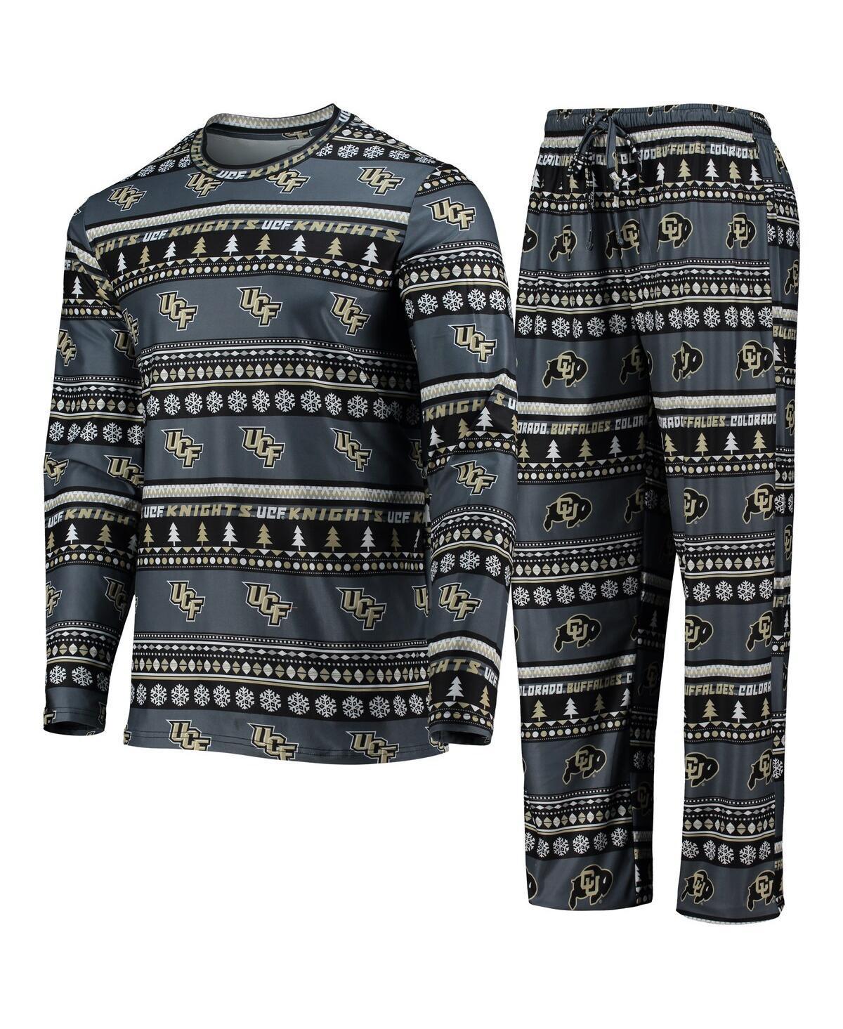 Mens Concepts Sport Charcoal UCF Knights Ugly Sweater Long Sleeve T-Shirt and Pants Sleep Set Product Image