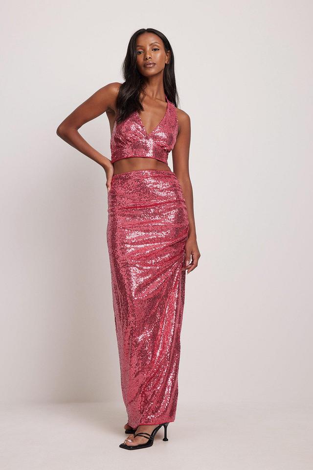 High Slit Maxi Sequin Skirt Product Image