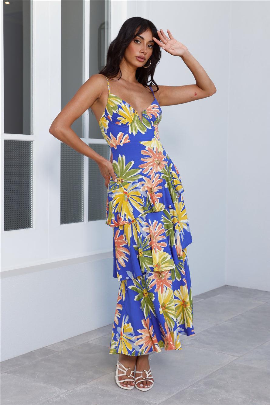 Spring Joy Midi Dress Blue Product Image