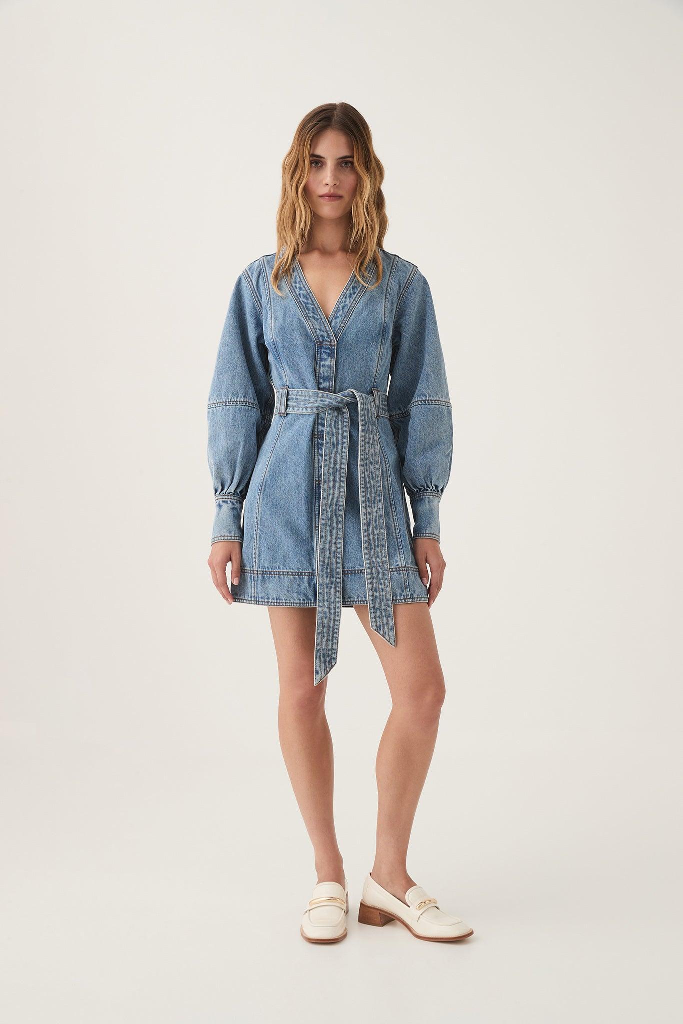 Outline Denim Mini Dress Product Image