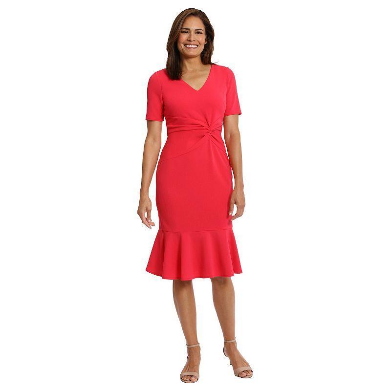 Womens London Times Flounce Midi Twist Dress Product Image