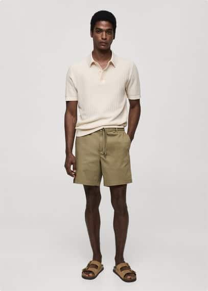 MANGO MAN - Cotton shorts with drawstring khakiMen Product Image