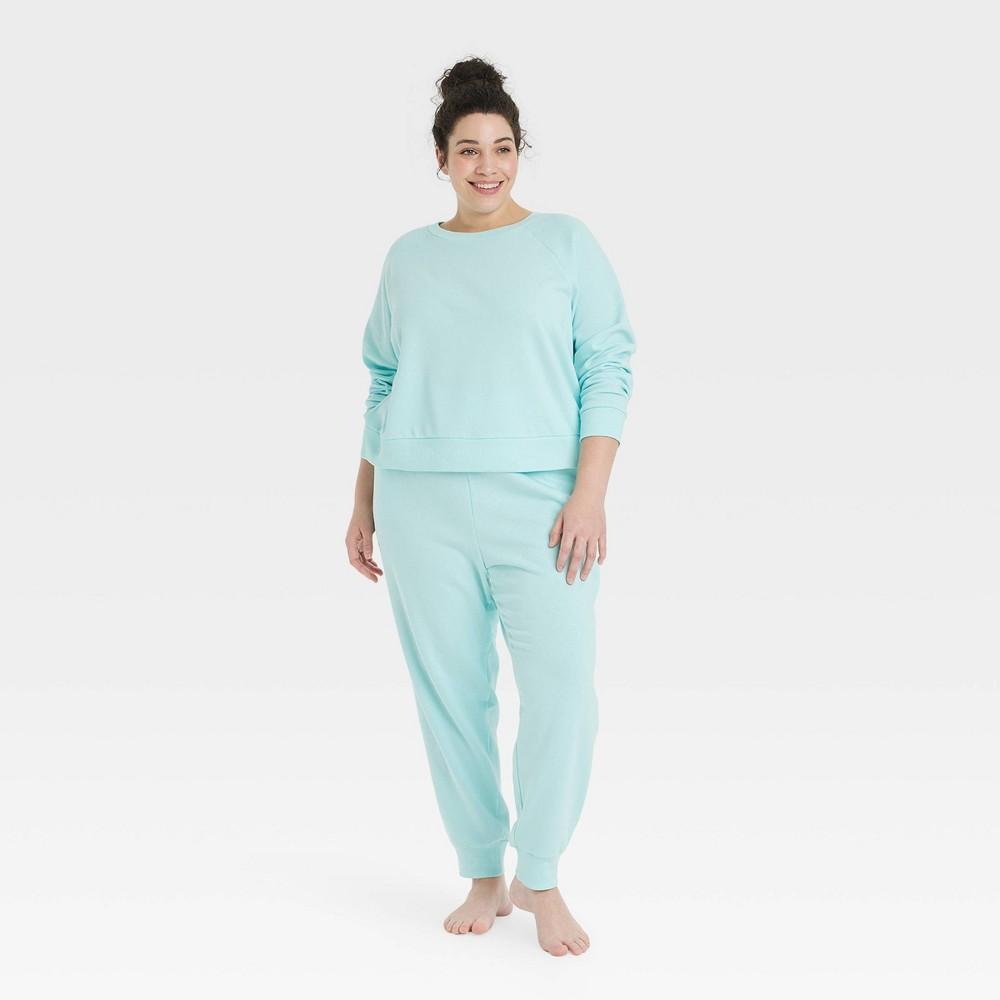 Womens Fleece Lounge Sweatshirt - Colsie Blue 2X Product Image