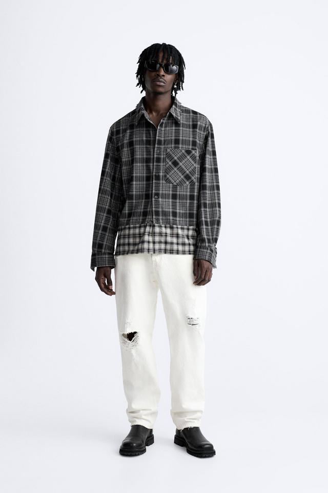 COMBINATION PLAID OVERSHIRT Product Image