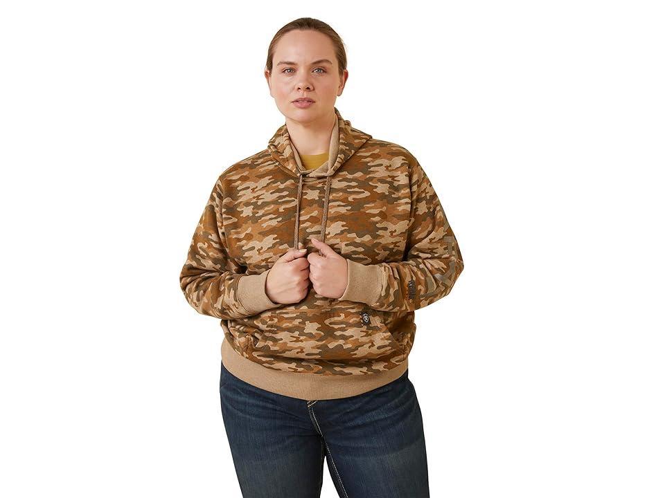 Ariat Rebar Graphic Printed Hoodie (Oatmeal Camo Print) Women's Sweatshirt Product Image