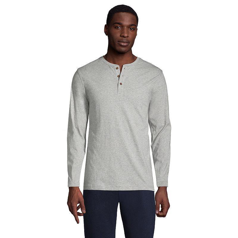 Big & Tall Lands End Supima Jersey Henley, Mens Product Image