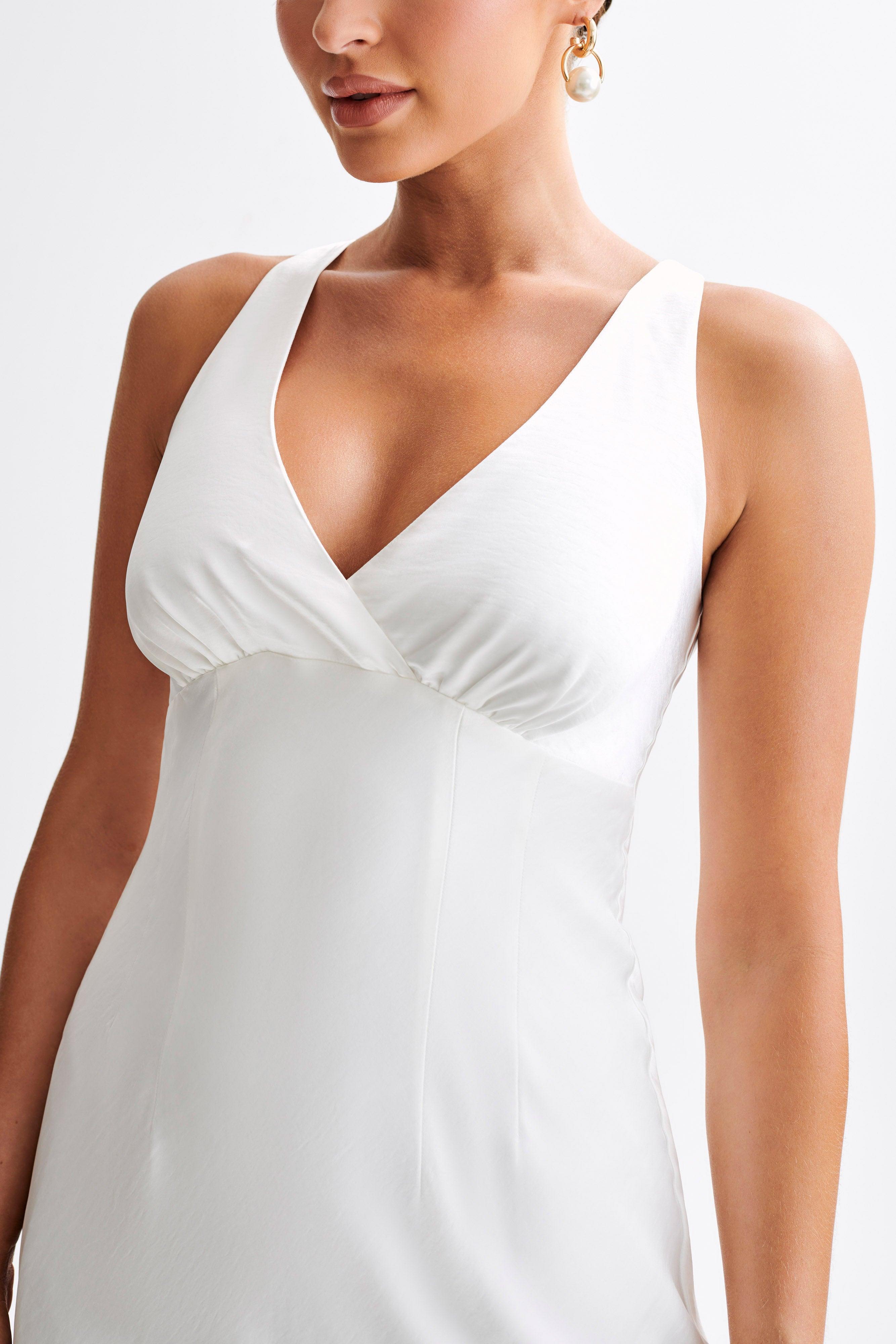 Meghan Satin Maxi Dress - Ivory Product Image