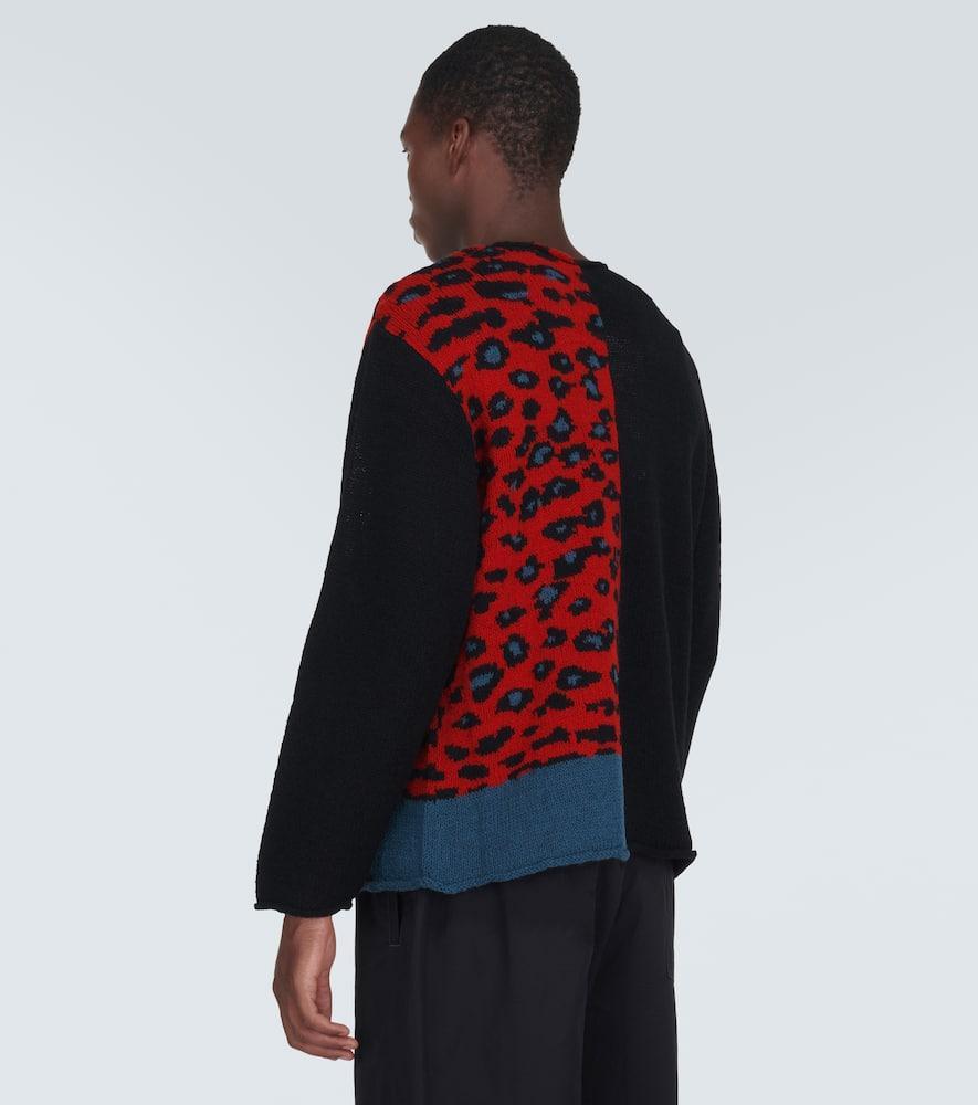 UNDERCOVER Leopard-print Wool Sweater In Black Product Image