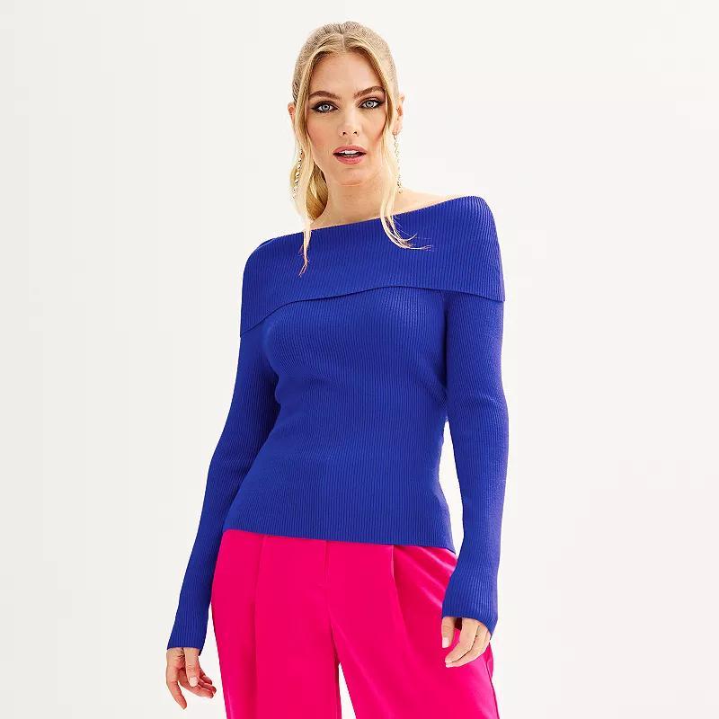 Womens INTEMPO Off-The-Shoulder Long Sleeve Top Product Image