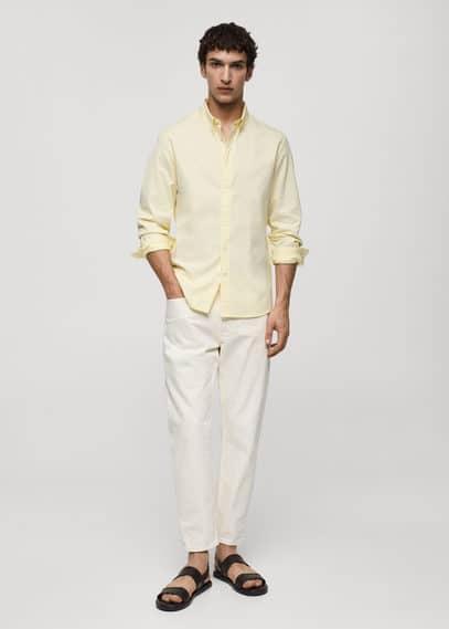 Mango Mens 100% Cotton Regular-Fit Shirt Product Image