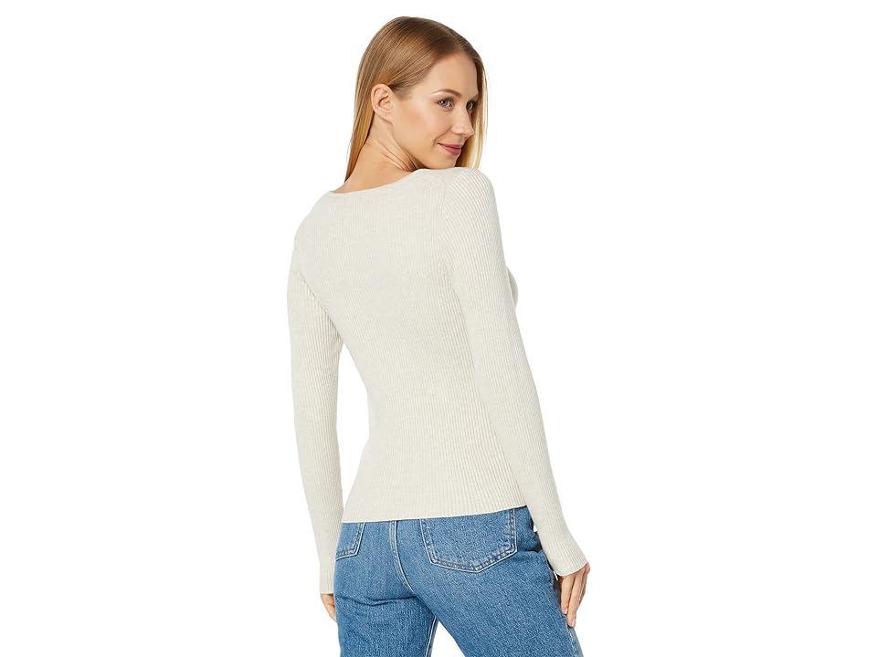 Madewell Ibiza V-Neck Cinched Slim Pullover (Heather Stone) Women's Clothing Product Image