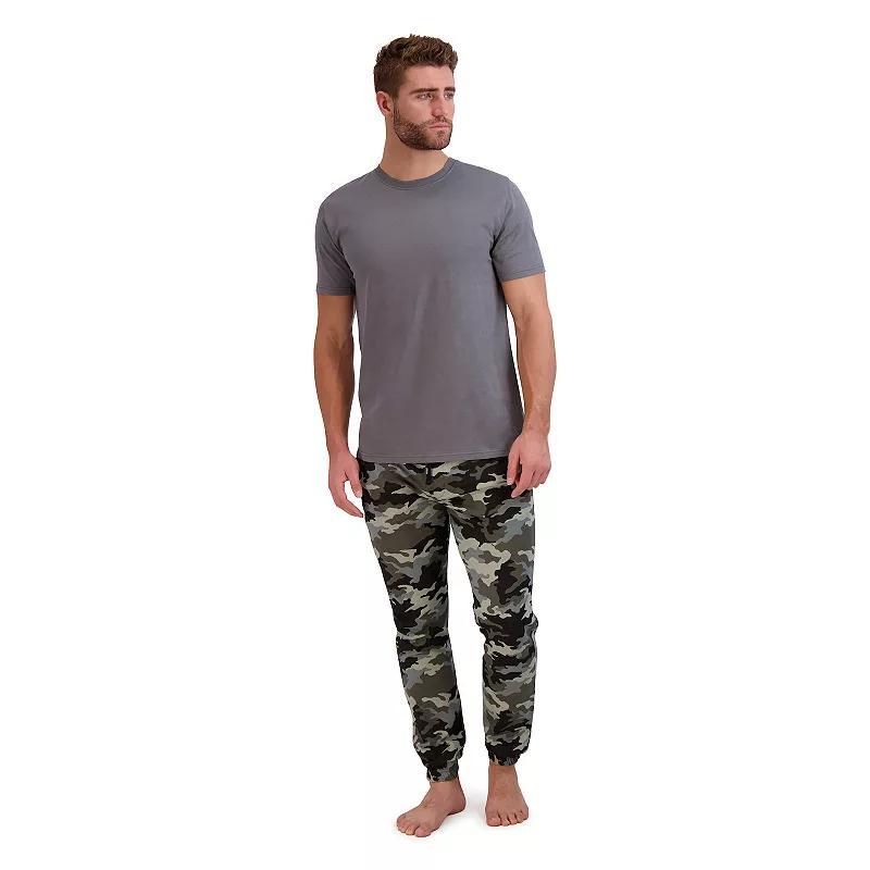 Mens Big & Tall Hanes Cotton Modal French Terry Sleep Set Poppy Seed Green Product Image