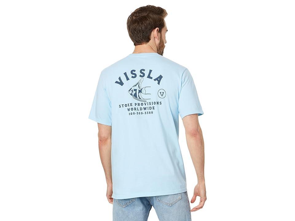 VISSLA Salty Stoke Premium Short Sleeve Pocket Tee (Chambray 2) Men's Clothing Product Image