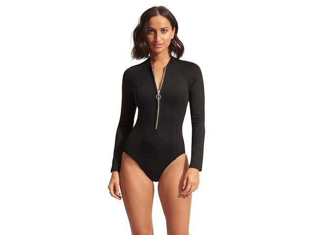 Seafolly Seafolly Collective Zip Front Surfsuit Women's Swimsuits One Piece Product Image