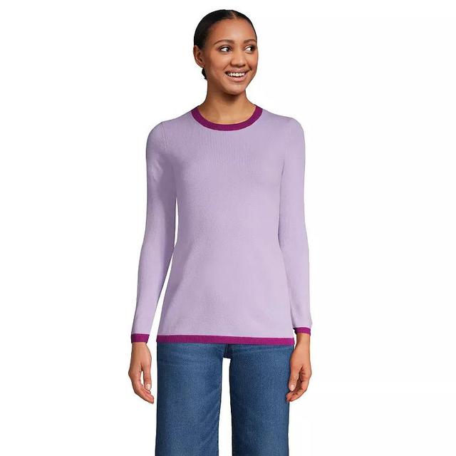 Womens Lands End Crewneck Cashmere Sweater Drk Purple Product Image