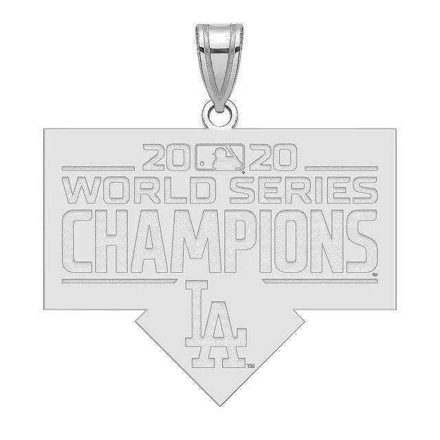 LogoArt Sterling Silver Los Angeles Dodgers 2020 World Series Champions Extra Large Pendant, Womens Silver Tone Product Image