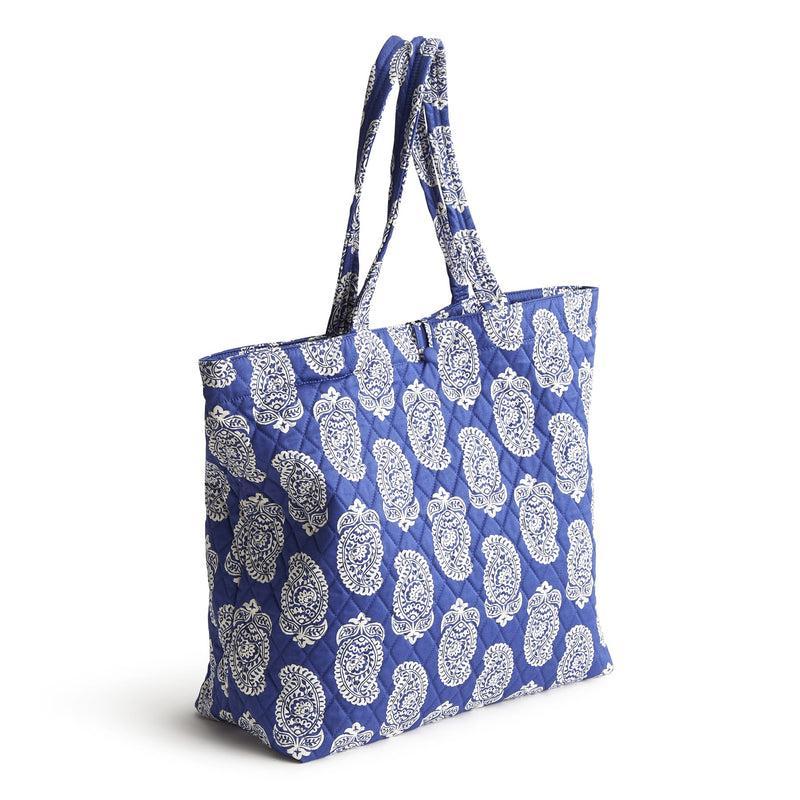 Vera Bradley Original Tote Bag Women in Iconic Paisley Deep Ultramarine Blue/White Product Image