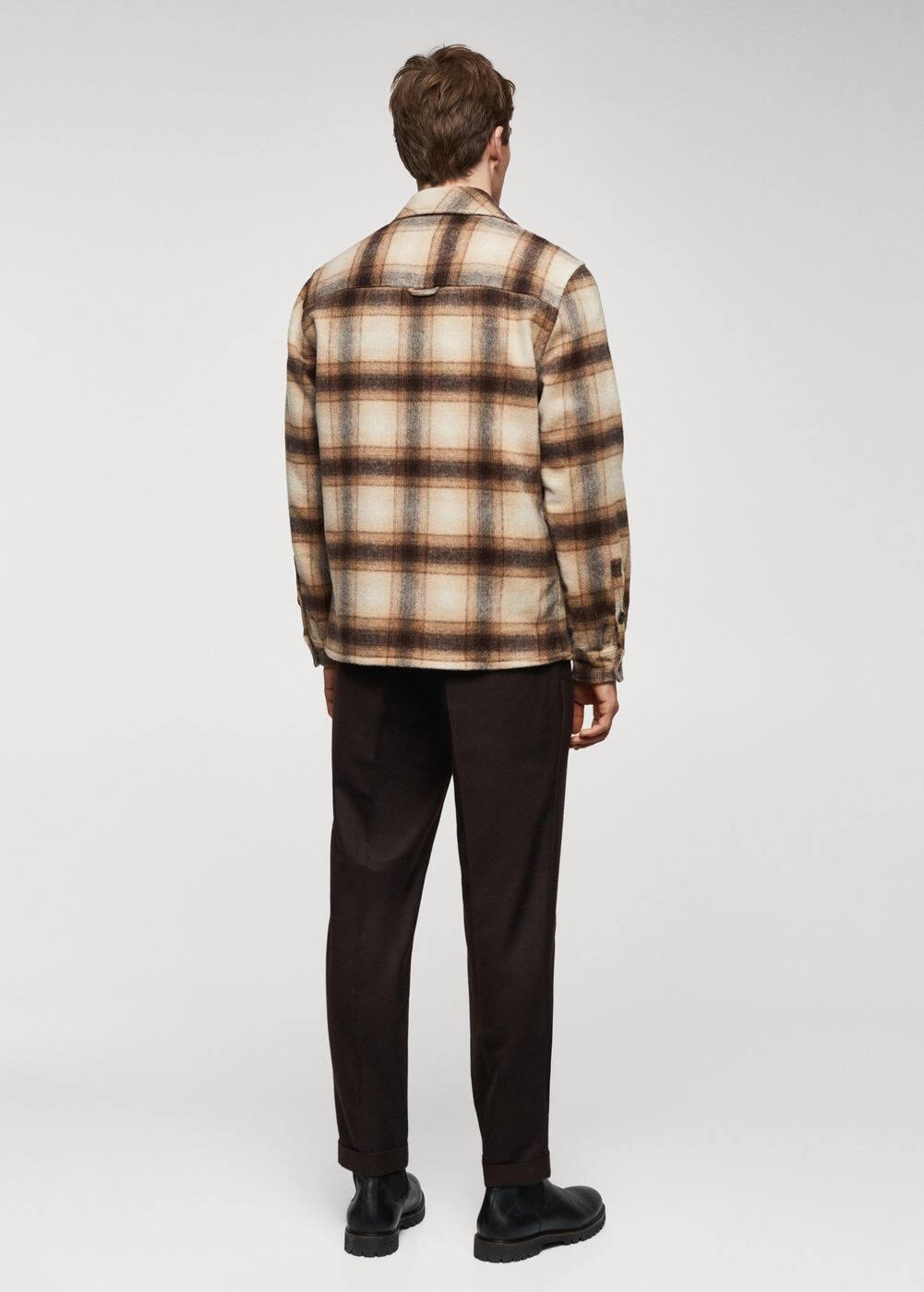 MANGO MAN - Check wool-blend overshirt brownMen Product Image